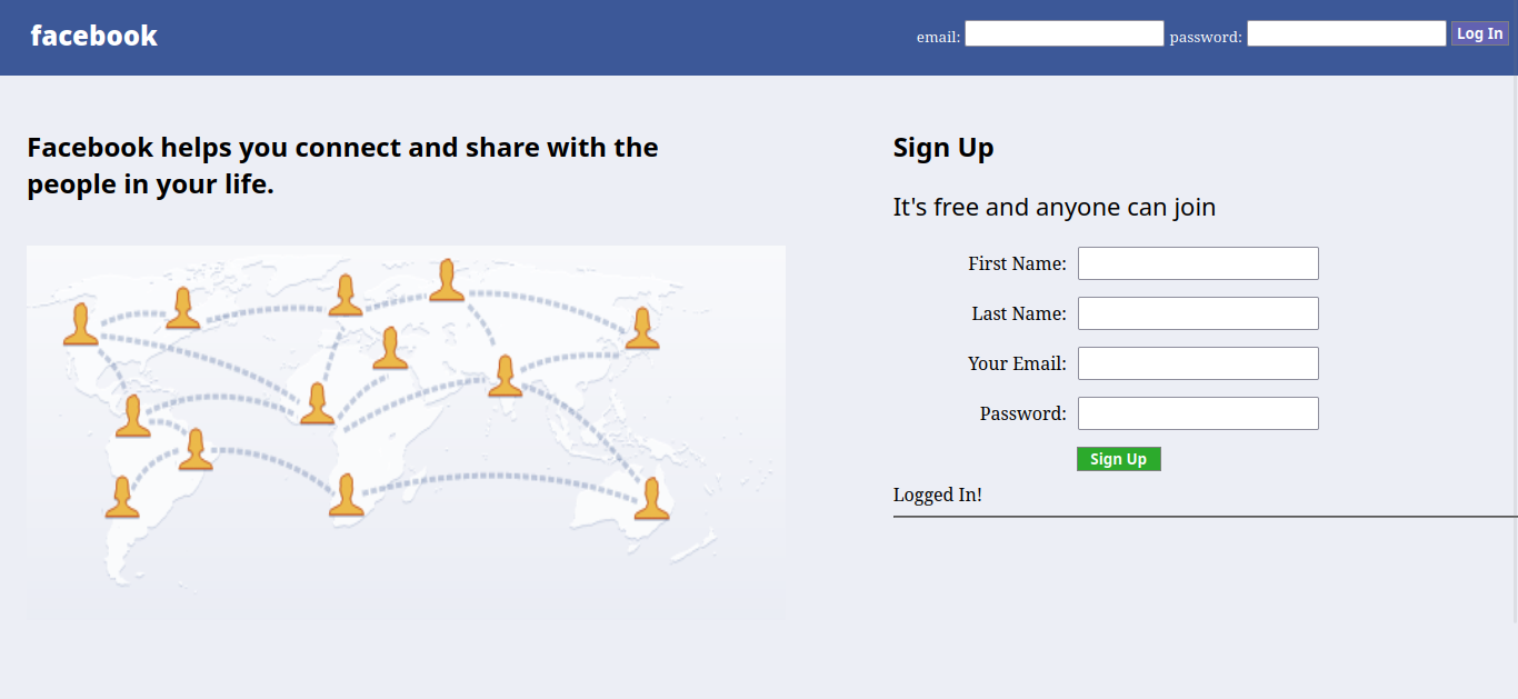 Facebook 2010 PHP Login Clone