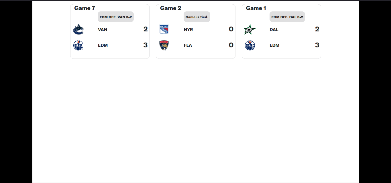 NHL Scoreboard Flask API